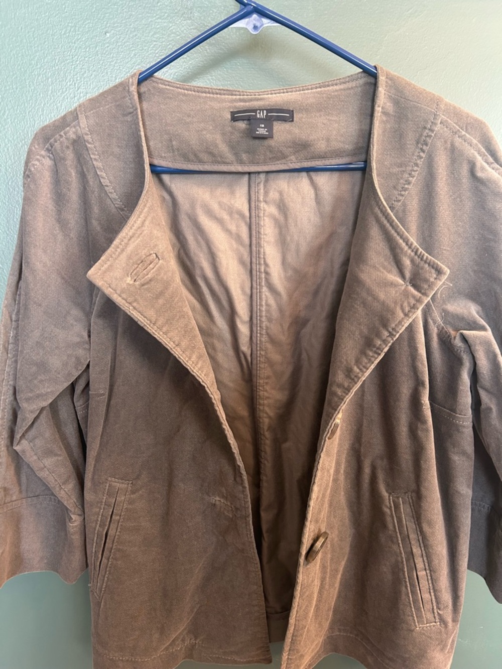 GAP Gray Cotton Button-Front Jacket - Picture 4 of 4
